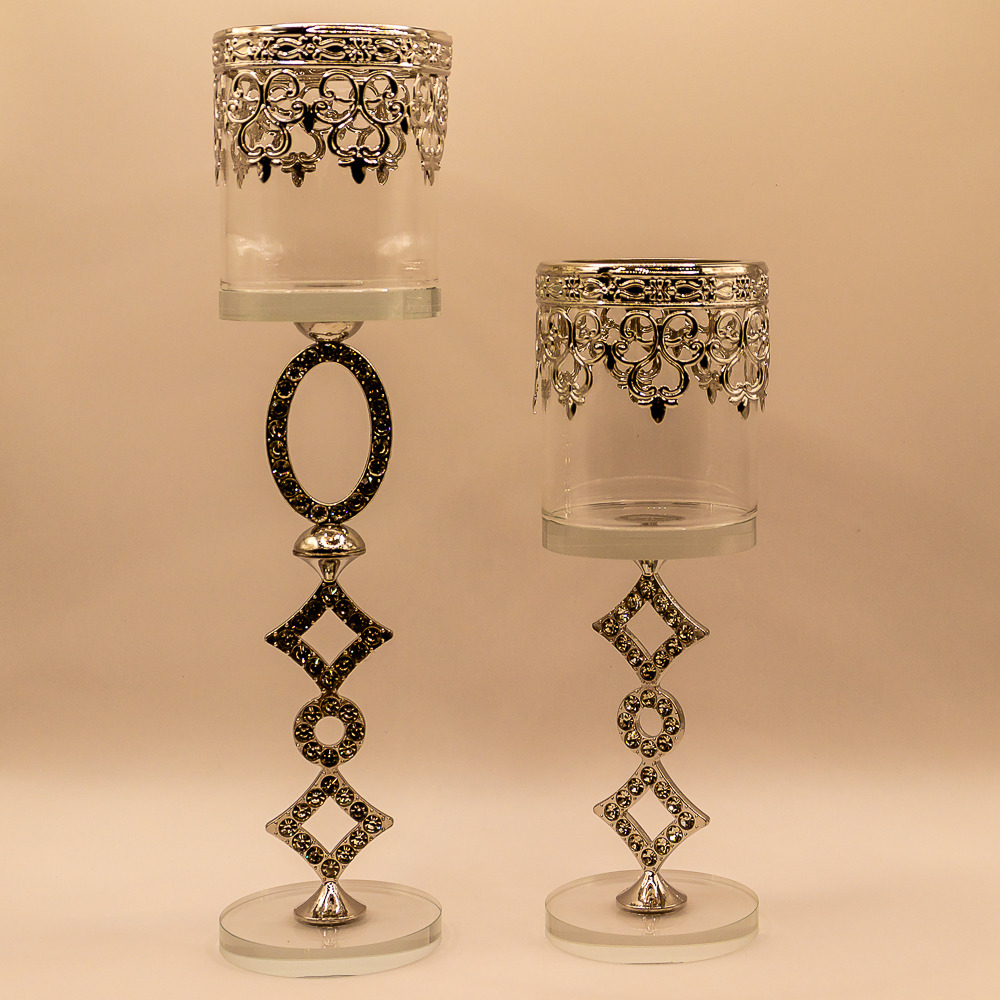 2er Set Kerzenhalter aus Acrylglas