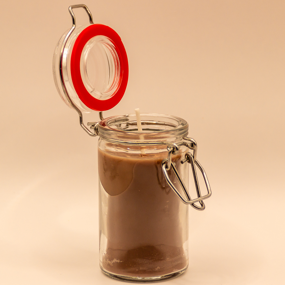 AVEROY Wachslicht Manufaktur - Wachslicht to Go „Harmonie“ in Hellbraun mit 3% Palo-Santo-Duft