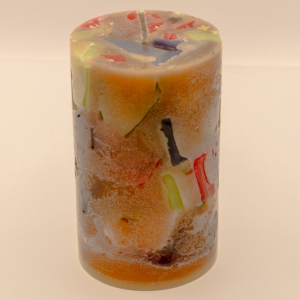 AVEROY Wachslicht-Manufaktur - Große Stumpenkerze „Kuddelmuddel“ in Natur