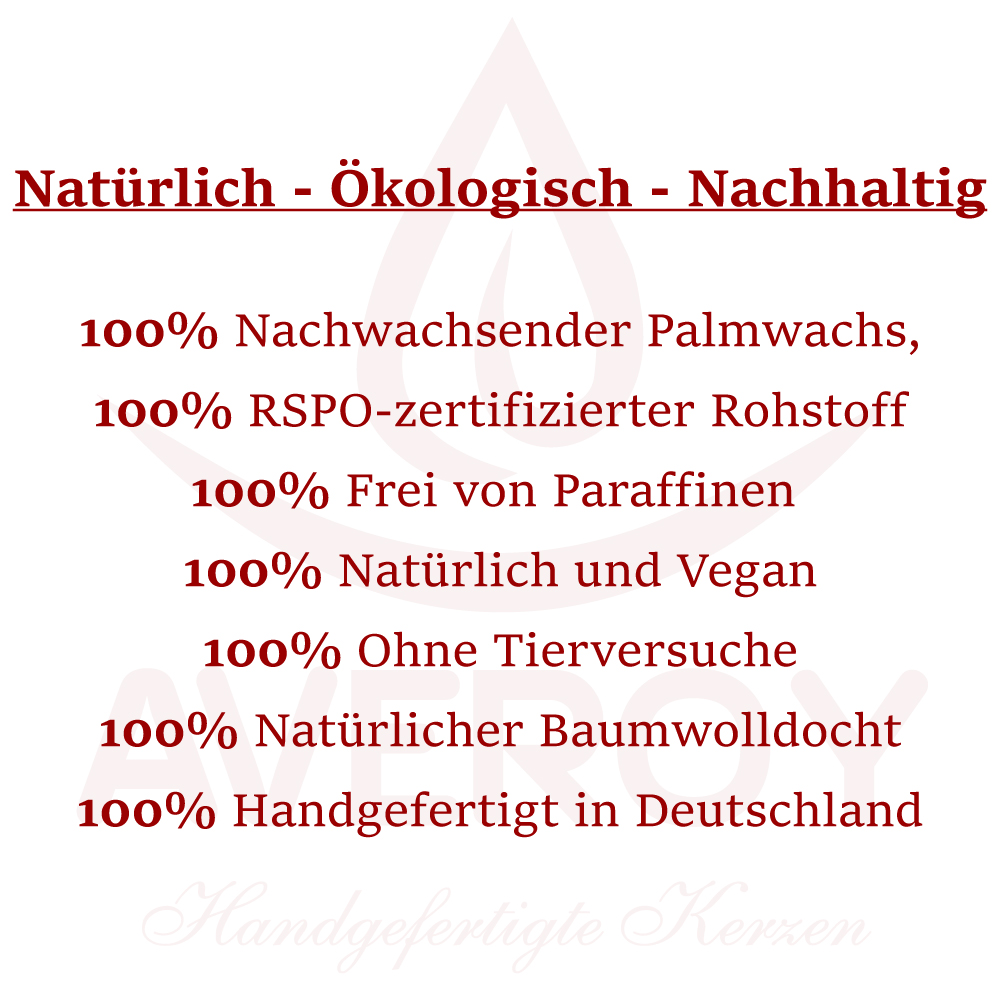Natürlich---Ökologisch---Nachhaltig-Palmwachslichter von AVEROY - Handgefertigte Kerzen aus Deutschland