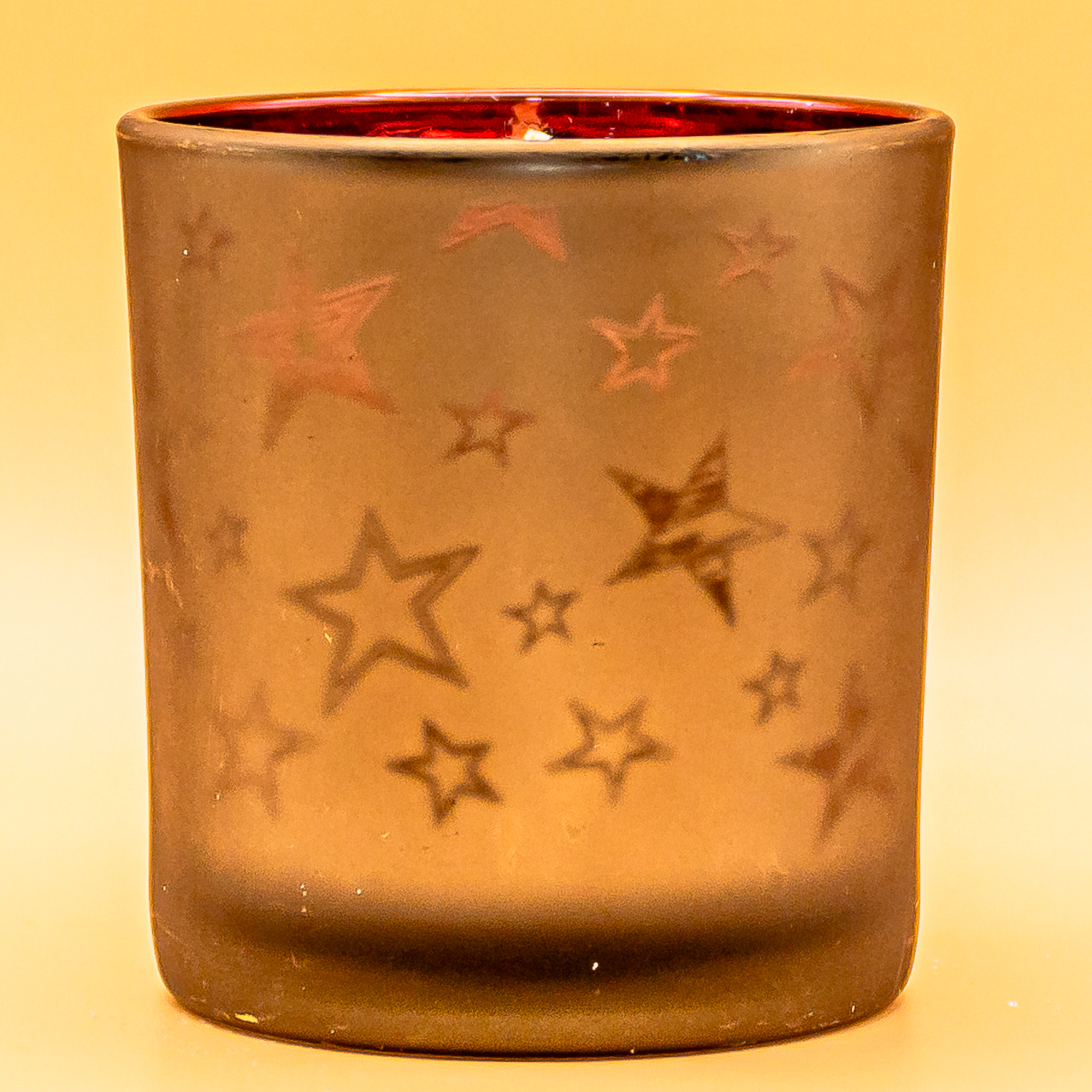 AVEROY Wachslicht-Manufaktur - Weihnachtsduftkerze „Sternschnuppe Glas“ Weiß/Rot mit Bratapfel-Duft aus Sojawachs