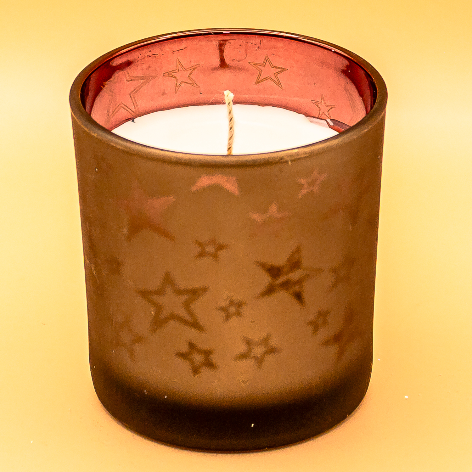 AVEROY Wachslicht-Manufaktur - Weihnachtsduftkerze „Sternschnuppe Glas“ Weiß/Rot mit Bratapfel-Duft aus Sojawachs