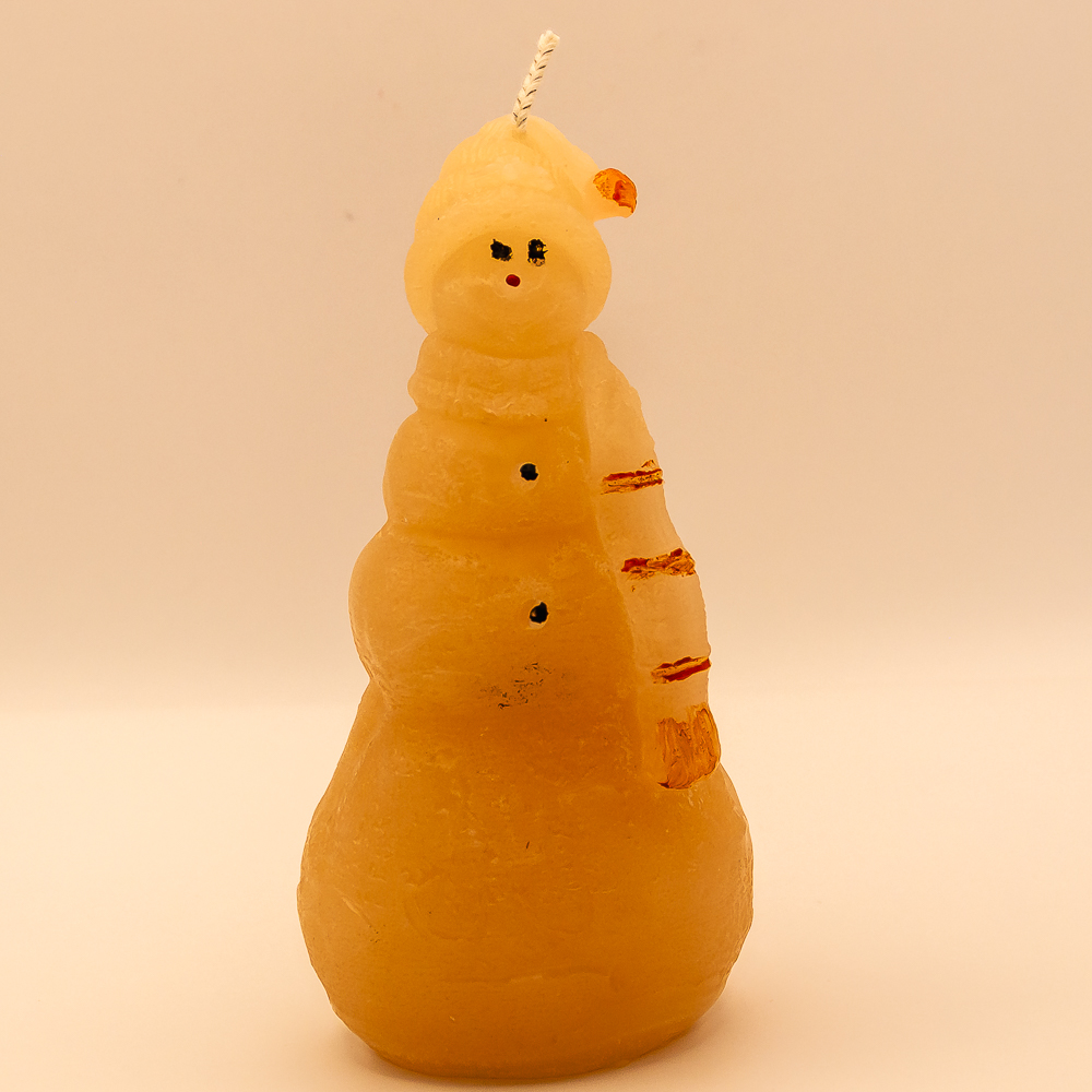 AVEROY Wachslichter - Weihnachtskerze „Großer Schneemann“ in Natur aus Sojawachs
