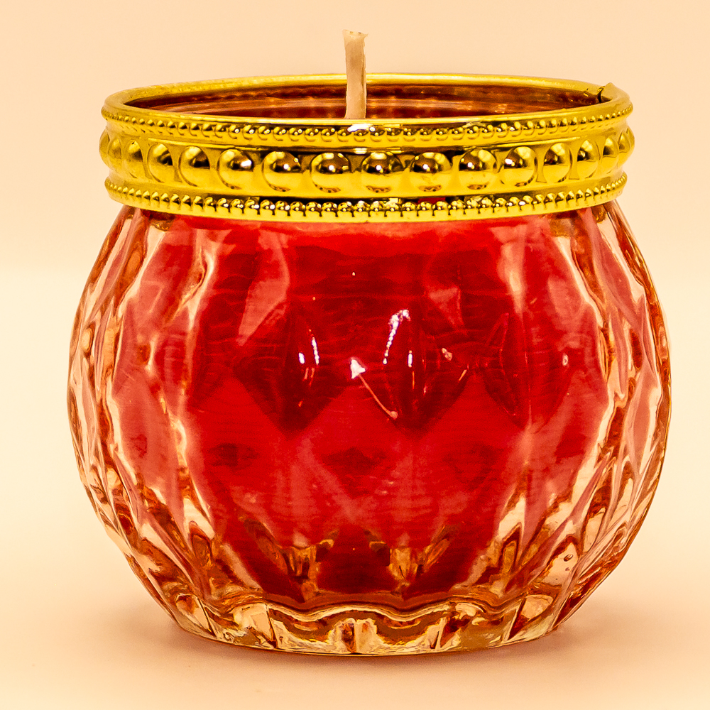 Weihnachtskerze "Kleines Weihnachtsglas" in Flieder mit Duft Glühwein von AVEROY - Handgefertigte Kerzen aus Deutschland