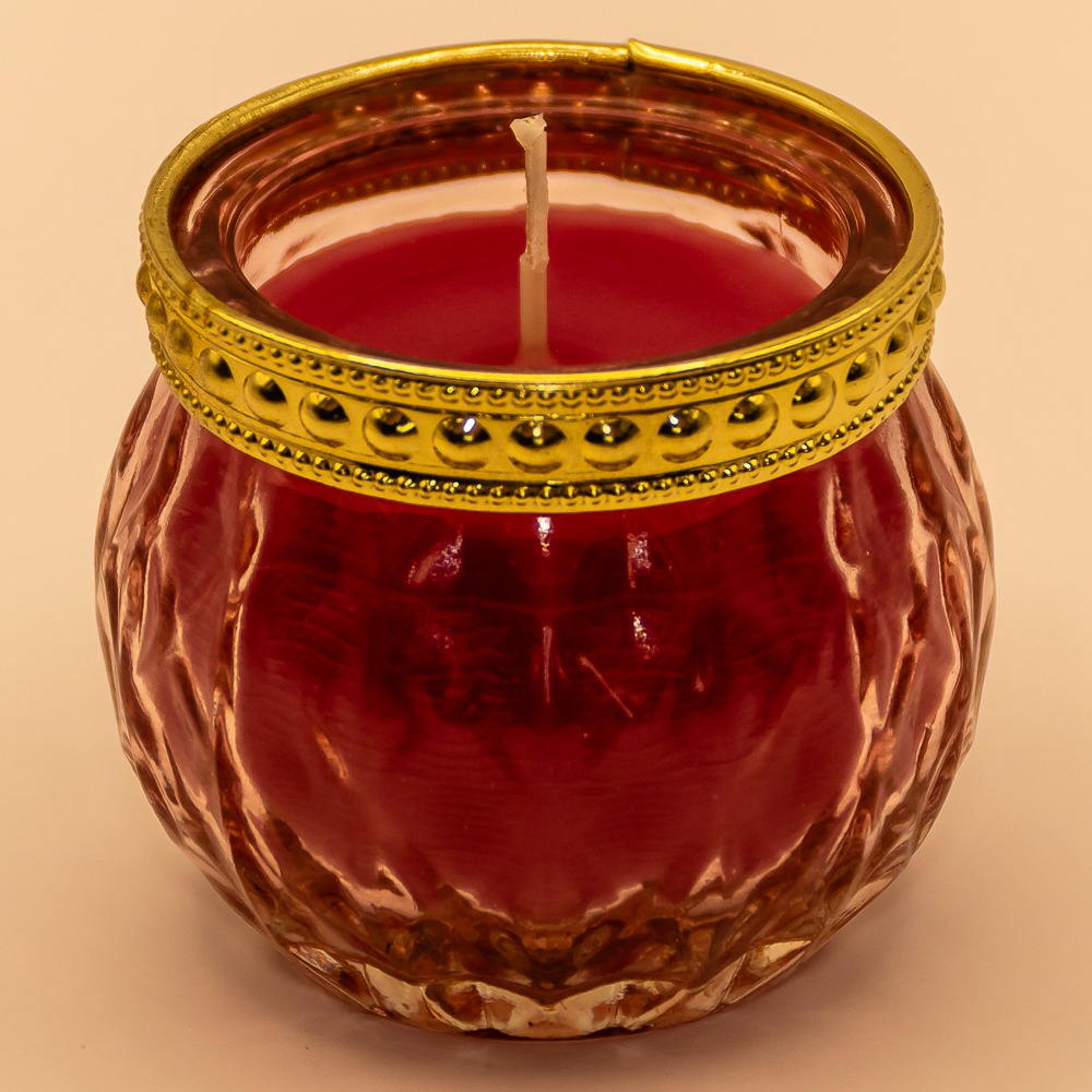 Weihnachtskerze "Kleines Weihnachtsglas" in Flieder mit Duft Glühwein von AVEROY - Handgefertigte Kerzen aus Deutschland