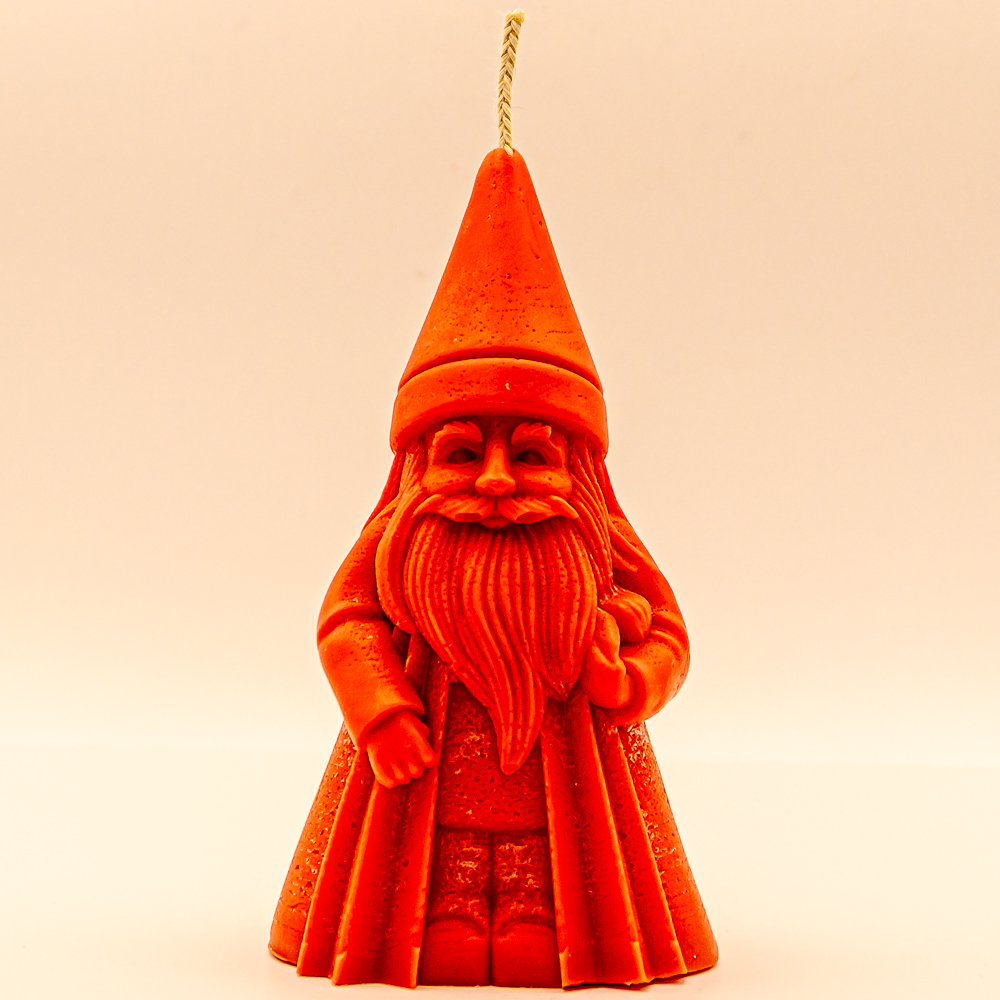 AVEROY Wachslichter - Weihnachtskerze "Nikolaus" Sojawachs in Rot mit Duft Glühwein