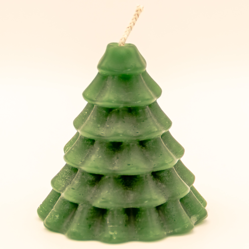AVEROY Wachslicht-Manufaktur - Handgefertigte Kerzen aus Deutschland - Weihnachtskerze „Runder Weihnachtsbaum“ in Grün