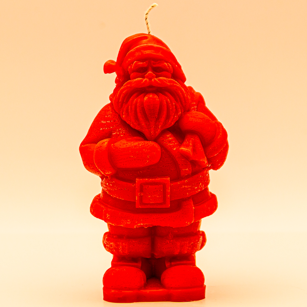 AVEROY Wachslichter - Weihnachtskerze "Santa Claus" in Rot mit Duft Glühwein