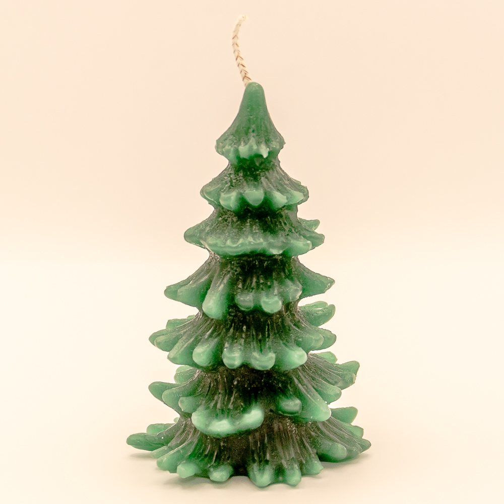 AVEROY Wachslicht-Manufaktur - Handgefertigte Kerzen aus Deutschland - Weihnachtskerze „Weihnachtsbaum“ in Grün