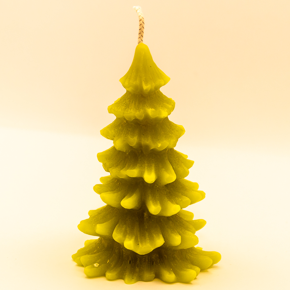 AVEROY Wachslicht-Manufaktur - Handgefertigte Kerzen aus Deutschland - Weihnachtskerze „Weihnachtsbaum“ in Hellgrün
