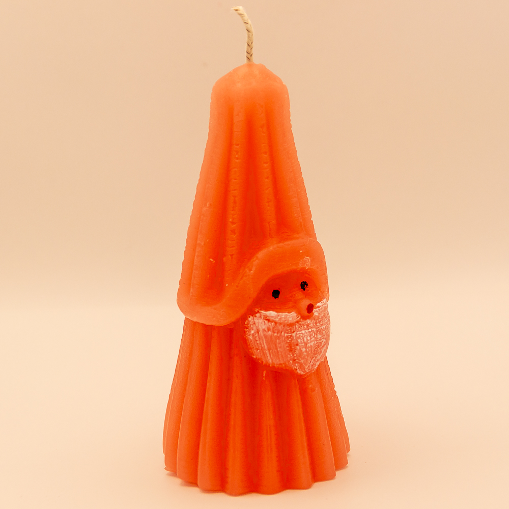 AVEROY Wachslicht-Manufaktur - Handgefertigte Kerzen aus Deutschland - Weihnachtskerze „Tannenbaum mit Weihnachtsmanngesicht“ in Rosa